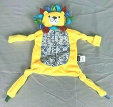 Mud Pie Lion Security BlanketBright Yellow  Blue Grosgrain Ribbon Tags Knotted