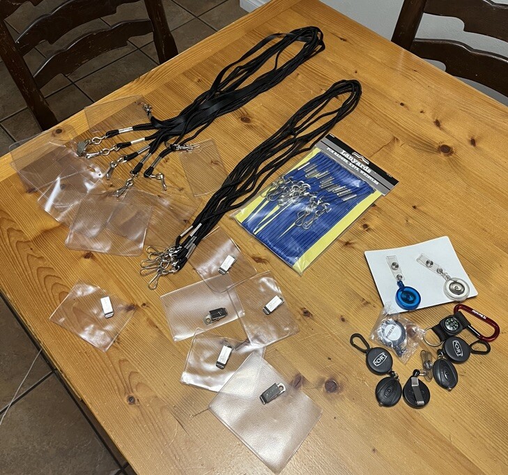 Lot of Lanyards, Badge Holders, Retractable ID badge clips - office supplies