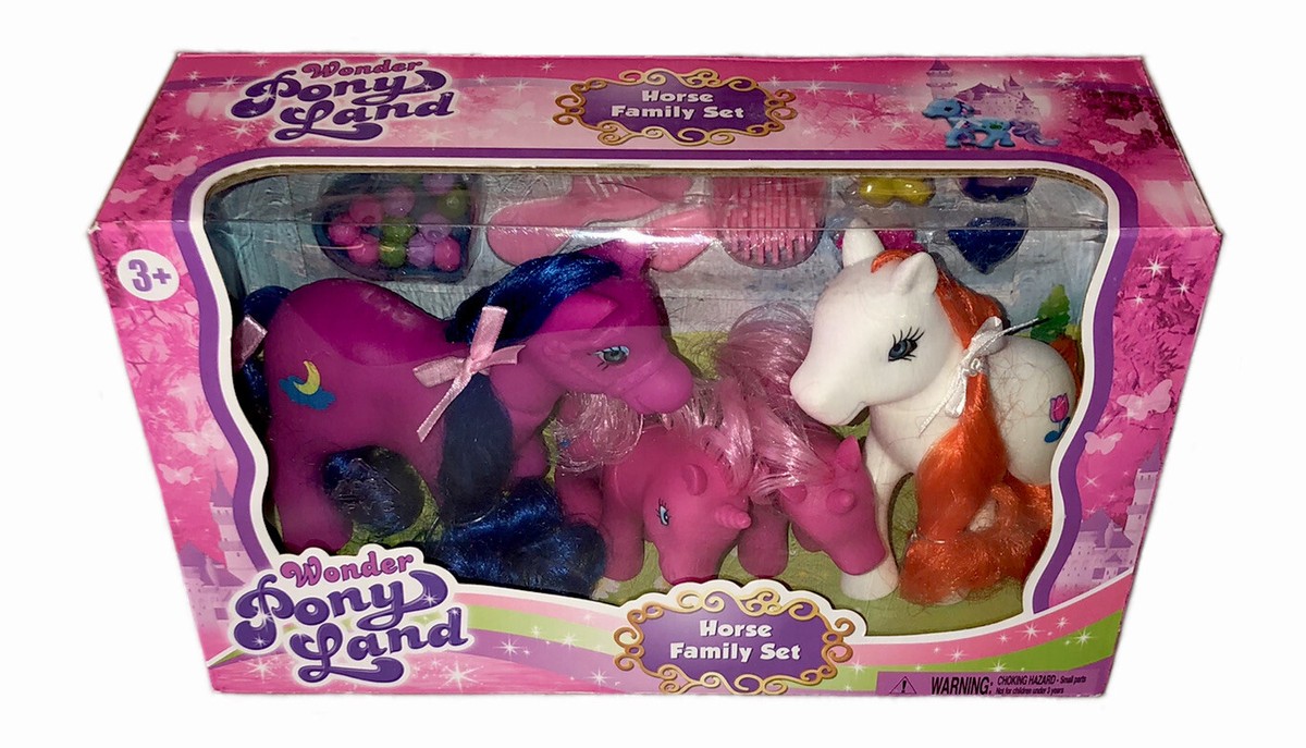  ♡ Little Horse Wonder Pony Land Horse Unicorn Family Set w/ Accessories. 3-5