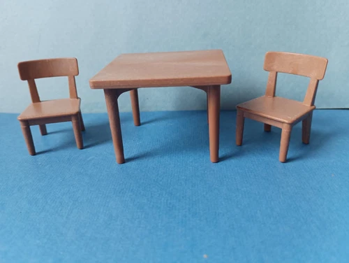 Playmobil Western - Kitchen Table and 2 Brown Chairs for Your Ranch (RC)