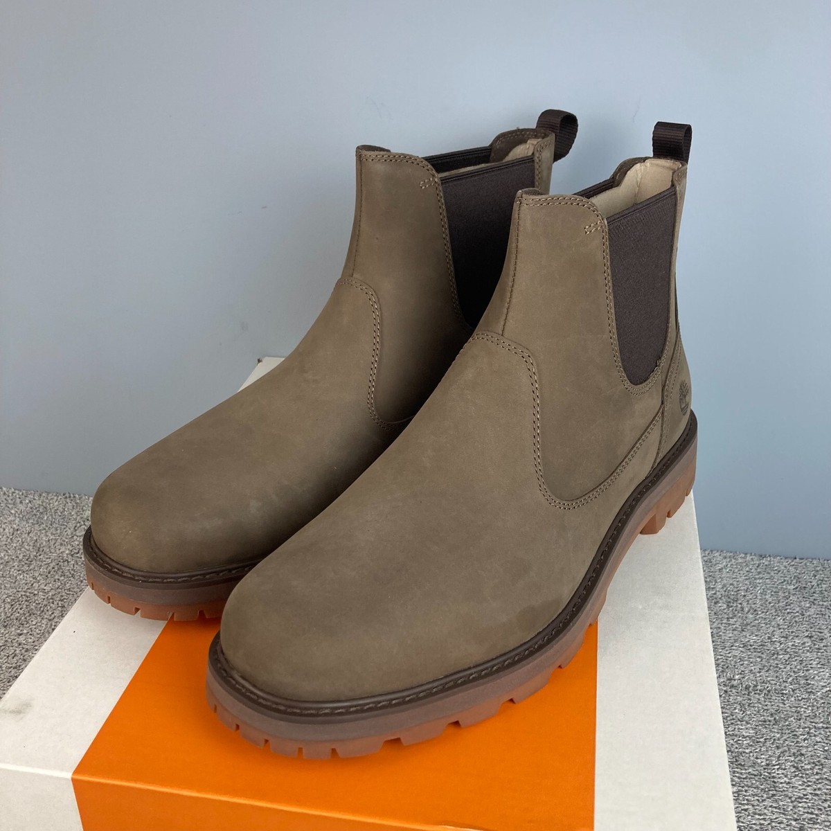 Timberland Boots Men Britton Road Brown Nubuck Mid Chelsea Boot