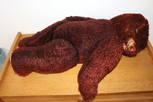 RARE ANCIEN JOUET ENFANT OURS BRUN EN PELUCHE. DECO CHAMBRE 64 cm Teddy bear - Imagen 8 de 9