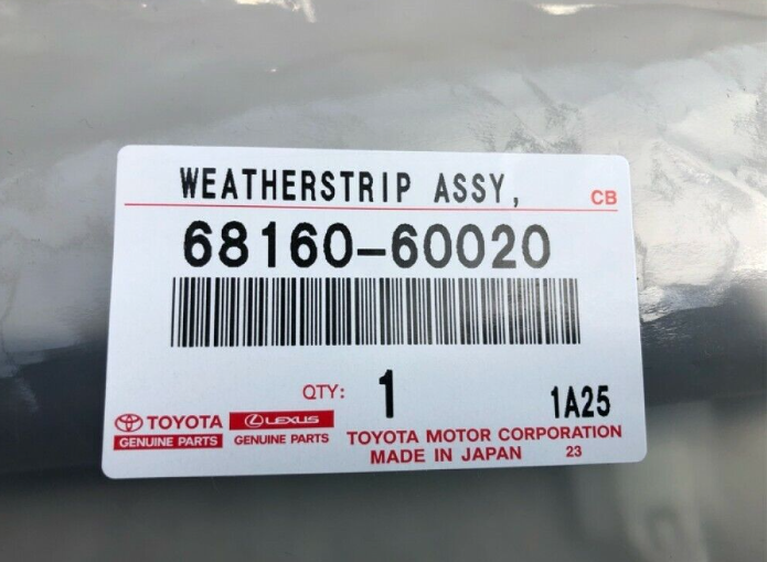 Toyota Genuine OEM Weatherstrip assy, front door glass, outer rh