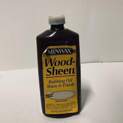 Minwax Wood Sheen Rubbing Oil Stain Finish DOVE WHITE Yellow Top