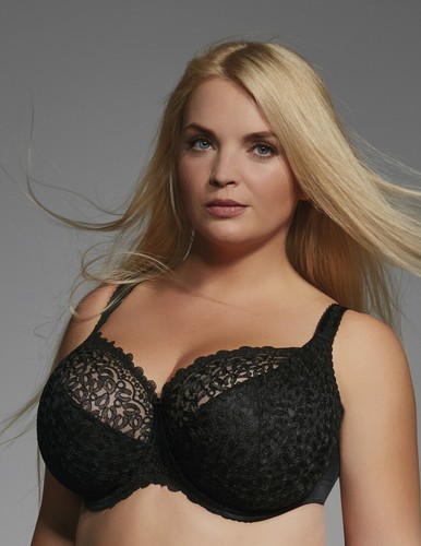 KRIS LINE Women's soft black bra plus size 30 32 34 36 38 40 42 44 46 48 50 B-O - Picture 8 of 12
