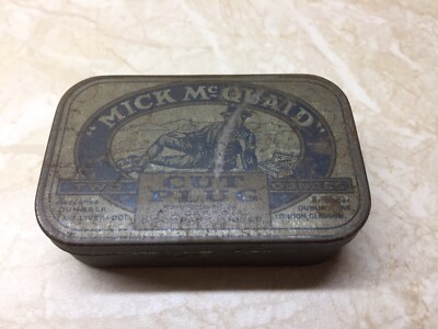mick mcquaid pipe tobacco MICK MCQUAID CUT PLUG TABACCO SMOKING VINTAGE ADVERTISING SHOP TIN PJ  CARROLLS