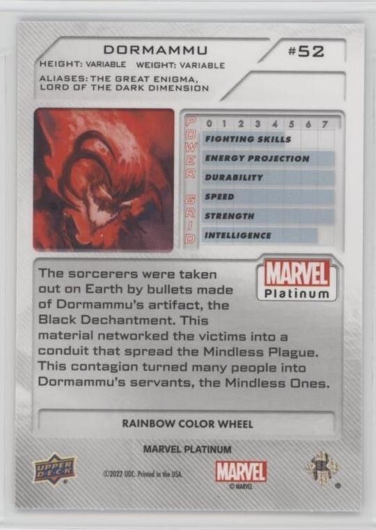2023 Upper Deck Marvel Platinum Rainbow Color Wheel Dormammu #52