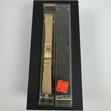 Vintage Metal Mesh Watch Band Gold Tone Kreisler 1/20 10k Gold Filled Calendar