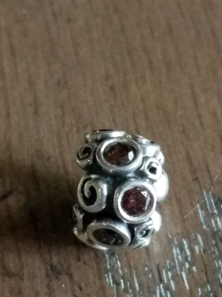 Authentic Pandora Sterling Silver Brown CZ Primrose Path Charm Bead #790330BCZ - Image 4 of 4