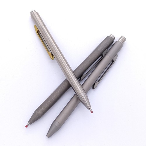 New Solid Titanium Ballpoint Mechanical Gel Business Pen Stationery Push Button - Picture 10 of 15