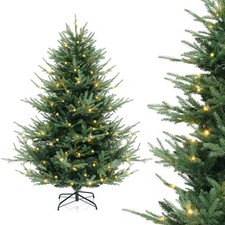 6 FT Artificial Xmas Tree with 778 PVC PE Branch Tips 240 Warm White LED Lights
