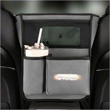 Car Net Pocket Handbag Holder Between Seats, Purse Holder with Adjustable Buckle