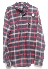 Harley Davidson Red-Black-Gray Plaid Long Sleeve Buttoned Down Shirt Size 2XL