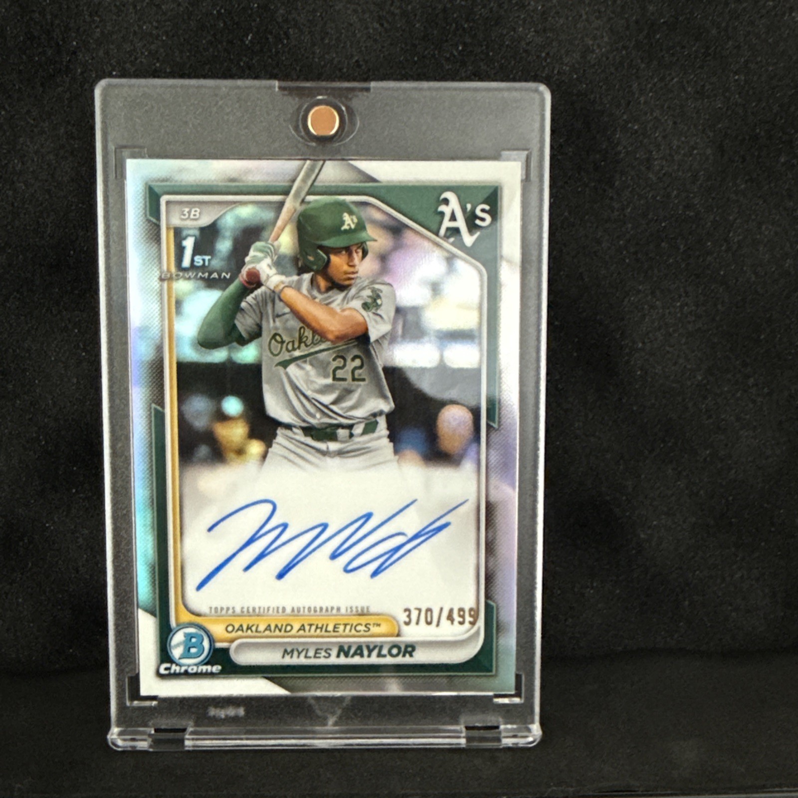 MYLES NAYLOR 2024 1ST BOWMAN CHROME REFRACTOR AUTO #225/499 #CPA-MN