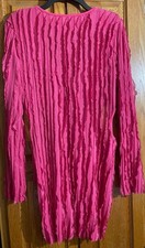 SHEIN Curve 0XL Hot Pink Ruffle Mesh Cutout Mini Dress