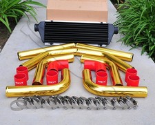 8 Piece 2.5 Gold Piping Red Silicone Coupler T-blot Clamp Black Intercooler Kit 8 Piece 2.5 Gold Piping Red Silicone Coupler T-blot Clamp Black Intercooler Kit