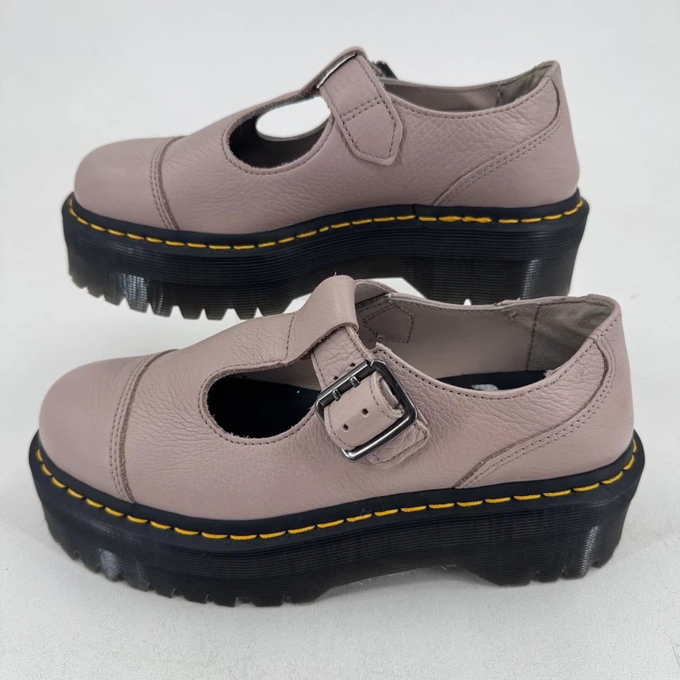 Dr Martens Bethan Mary Jane Shoes WOMENS Taupe Platform Leather Buckle SIZE 7 - Image 2 of 4