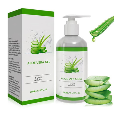 100% Pure Aloe Vera Gel - 280ml Organic Aloe Vera Gel for Face, Natural, Soothin
