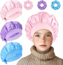 Giantree 3 Pcs Kids Satin Bonnet and 3 Hair Band, Adjustable Silk Hair...