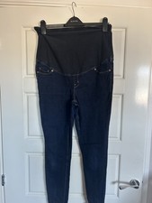 H&M MAMA Super Skinny High Rib Maternity Jeans - Dark Wash Blue - Size XL