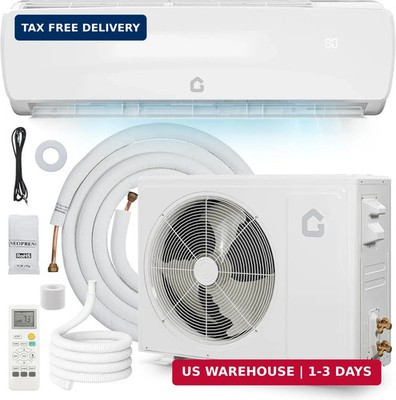 12,000 BTU Ductless Mini Split Air Conditioner with Heat Pump - 115V, 19 SEER2 H