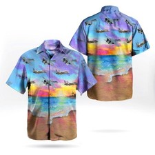 US Navy Historical Aircraft Grumman F 14 Tomcat Hawaiian Shirt