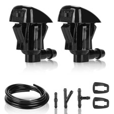 Front Windshield Washer Nozzles Kit 2 Meter Fluid Hose with Gaskets and 3 pcs