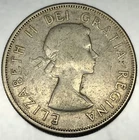 1957 - Canada Silver half dollar - Canadian 50 cent Fine Condition - 3225