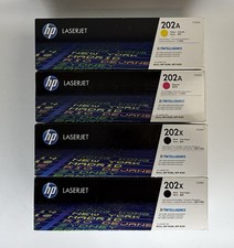 2 HP 202X Black CF500X  HP 202A Magenta And Yellow Genuine Toner Lot of 4