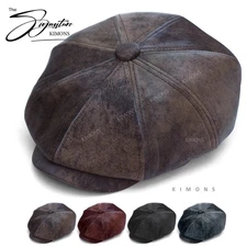 Heavy PU Leather Newsboy Ivy Hat Cap Duckbill Gatsby Golf Driving Flat Cabbie