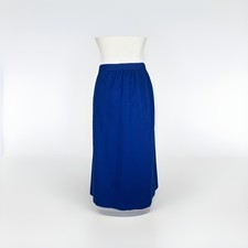 Vtg 70s A Line Skirt Womens L Blue Wool Retro Dark Academia Heritage Made in USA