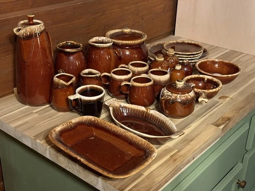 Large Lot Of Vintage Brown Drip Pottery - Hull/MCM/Platz!!!