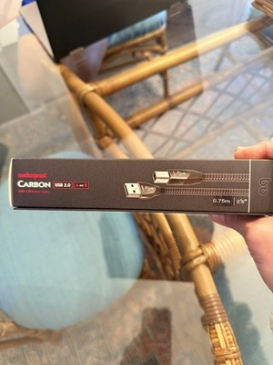 AudioQuest Carbon 2.5ft USB A to USB B Cable - Black (65-089-12)