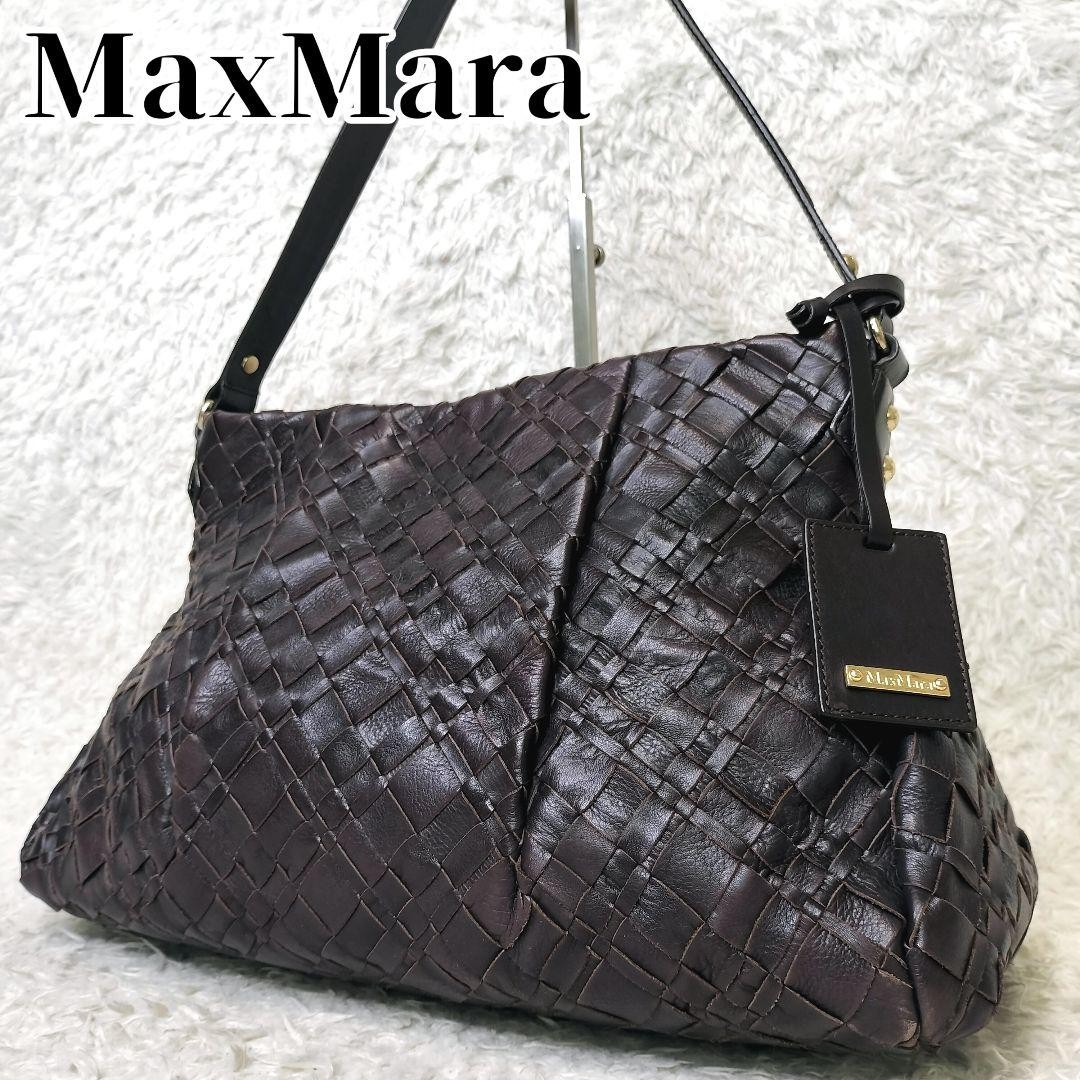 Maxmara Tote Bag Intrecciato Leather One Shoulder