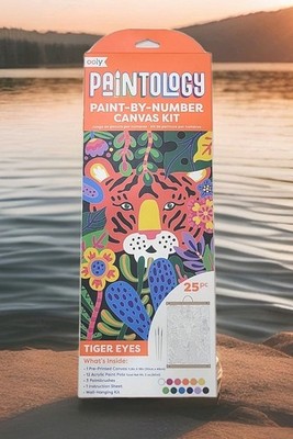 OOLY: Paintology Paint-By-Number Canvas Kit - Tiger Eyes - DIY Artwork, Ages 8+