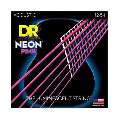 DR Strings Hi-Def Neon Color-coated Acoustic Guitar Strings - .012-.054 Light,