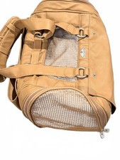 Samsonite Tan Faux Leather Pet Carrier Bag with Mesh Panels