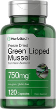 Green Lipped Mussel 750mg  120 Capsules  NZ Sourced  Non-GMO Gluten-Free