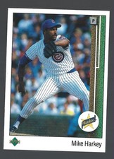 1989 Upper Deck Star Rookie Mike Harkey #14 RC Chicago Cubs Baseball Card MLB. rookie card picture