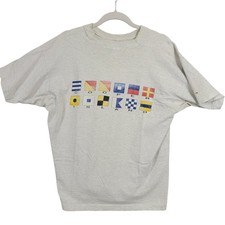 Vintage 90s Cooper Island Single Stitch Tee Mens XL White Distressed Made in USA
