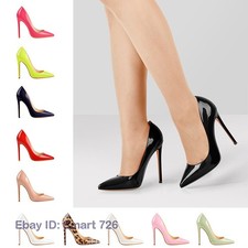 Womens Stilettos Patent Leather Pumps High Heels Pointed Toe Wedding Bride Shoes