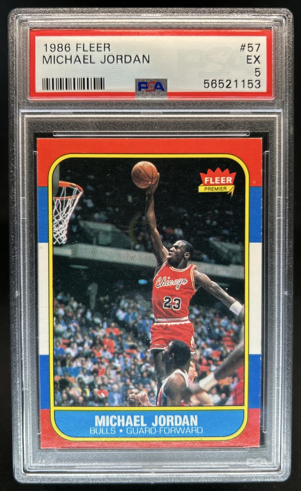 1986-87 Fleer Michael Jordan Rookie RC #57 Bulls PSA 5