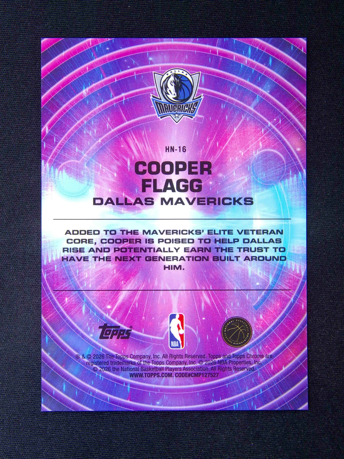 2025-26 Topps Cosmic Chrome Cooper Flagg RC Rookie Hypernova Case Hit SSP