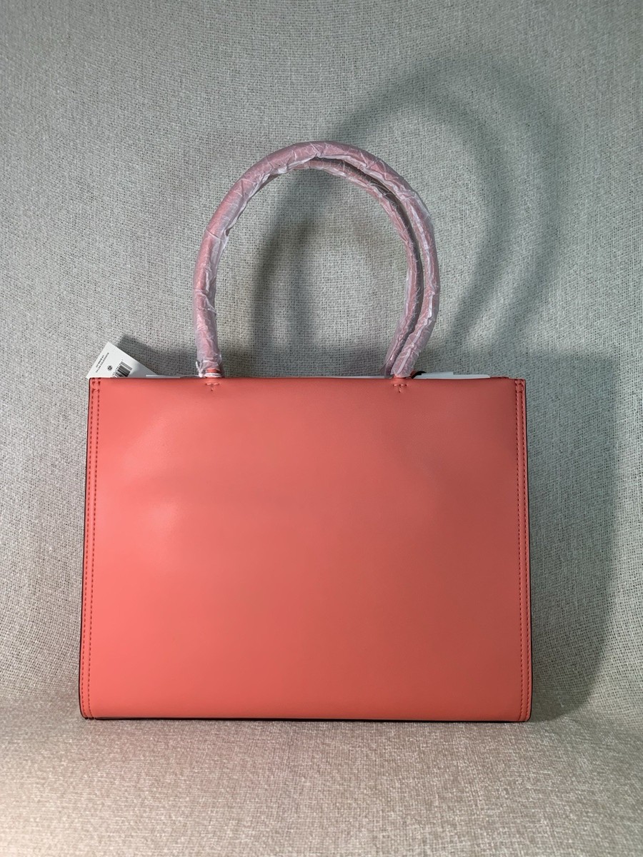 NEW Tory Burch Eco Ella Bio Coral Crush Orange Small Tote Bag w