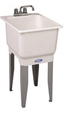 Utilatub Combo 18 in. x 23.5 in. x 33 in. Co-Polypure Floor Mount Laundry Tub Wh