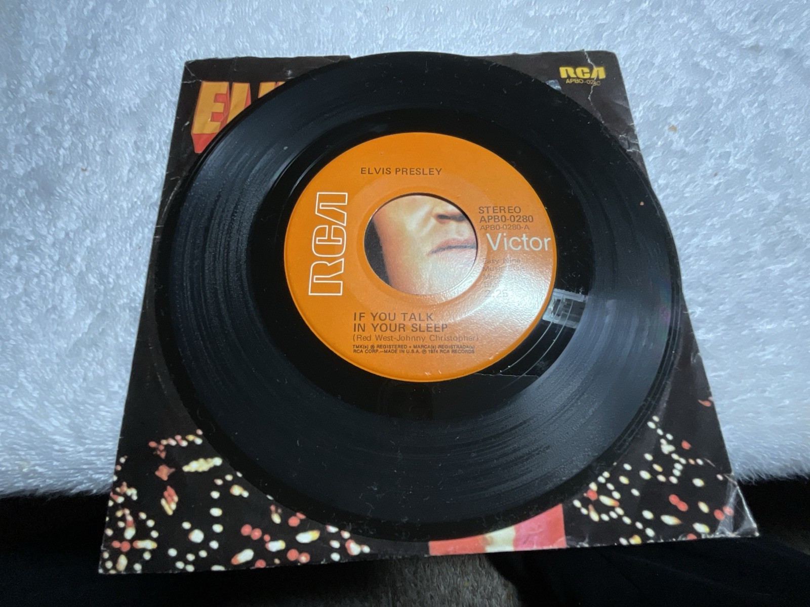 Elvis Presley Help Me / If You Talk In Your Sleep 45 RPM RCA APBO-0280 W/ Sleeve
