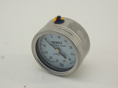 Trerice -30In.HG to 30PSI 316SS Compound Pressure Gauge 1/8''NPT Back Conn