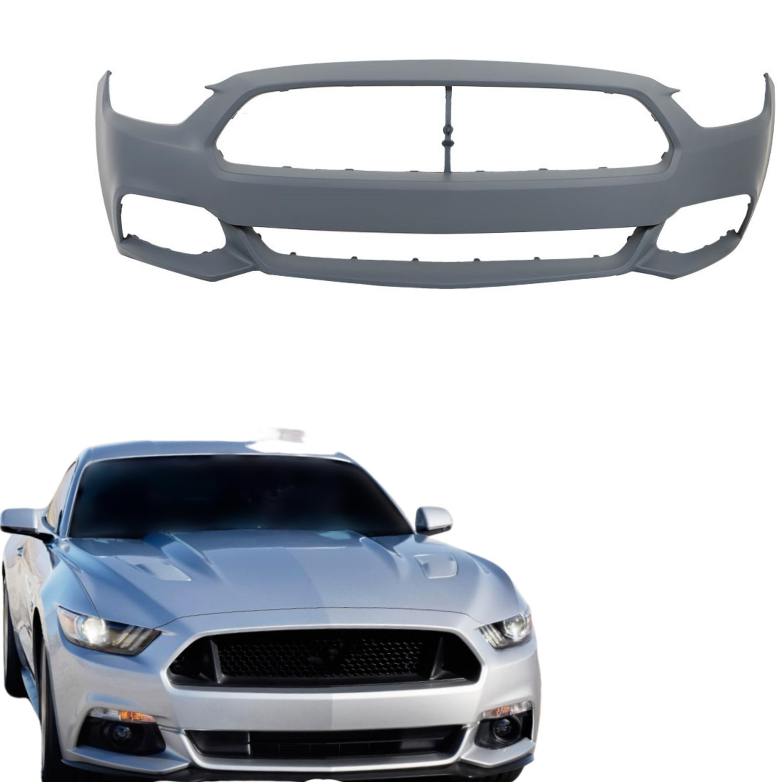 Front Bumper Cover Primered Replacement for Mustang 2015 2016 2017 FO1000704