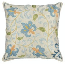 12"x12" 100 Silk Embroidered Accent Pillow Cover. Traditional Cushion Cover
