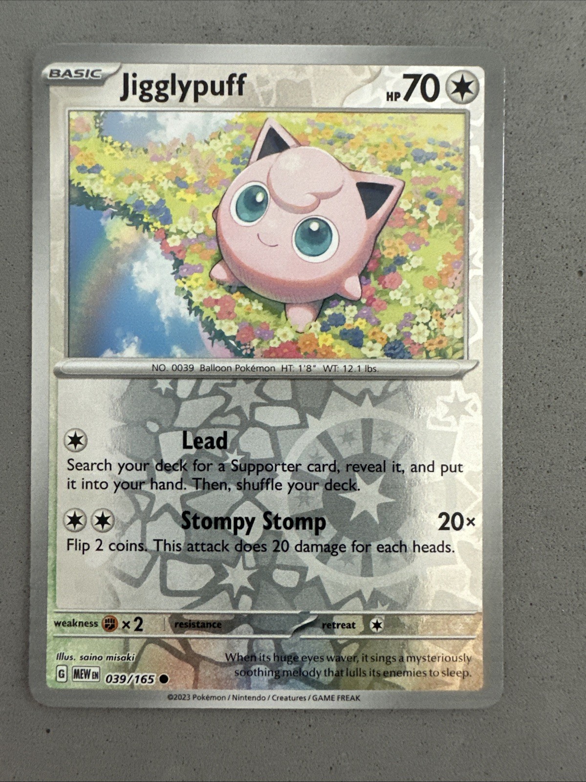 Pokemon TCG * Scarlet & Violet 151 * 039/165 Jigglypuff C * REVERSE HOLO * NM